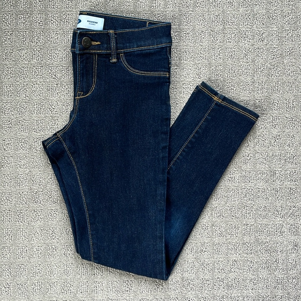 Old Navy Rockstar Jeggings Dark Blue Girls Size 8